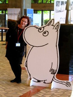 A Moomin in Tokyo with Tour Manager Mary Tregellas 
